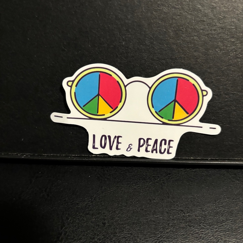 LOVE AND PEACE SUNGLASSES STICKER
